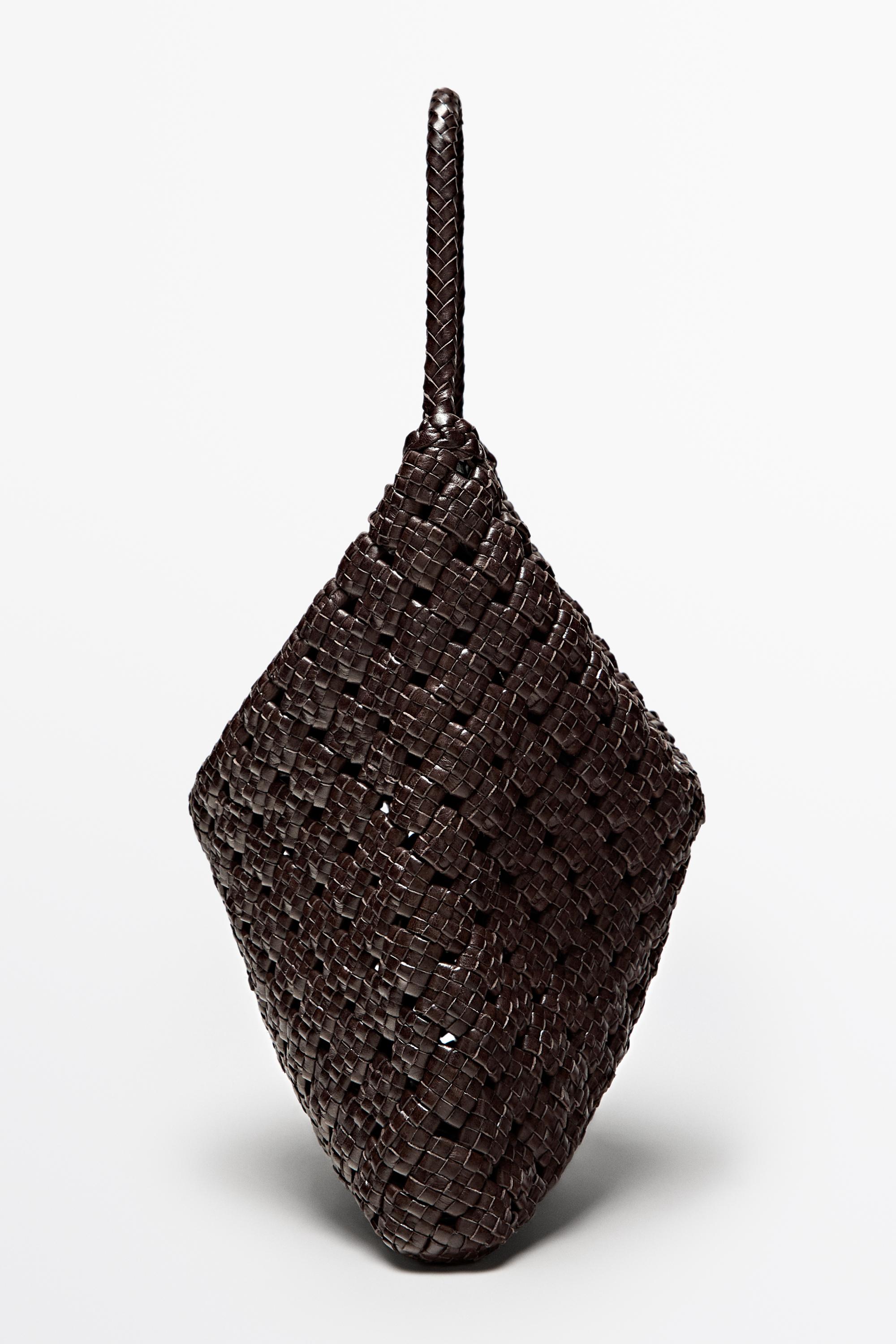 Sac moyen tressé en cuir nappa